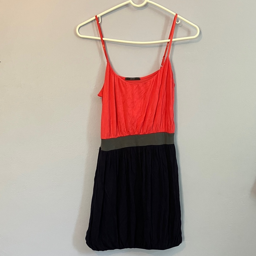 Soprano Orange and navy spaghetti strap dress Sz M